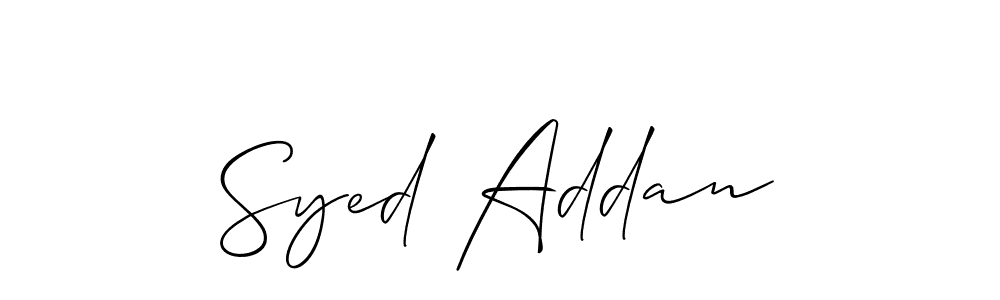 How to make Syed Addan signature? Allison_Script is a professional autograph style. Create handwritten signature for Syed Addan name. Syed Addan signature style 2 images and pictures png