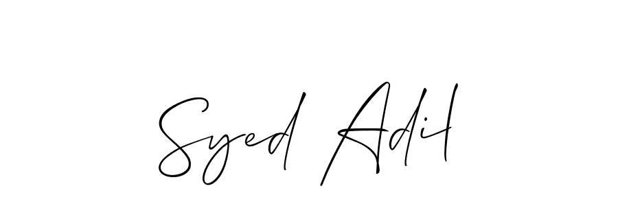 How to make Syed Adil name signature. Use Allison_Script style for creating short signs online. This is the latest handwritten sign. Syed Adil signature style 2 images and pictures png