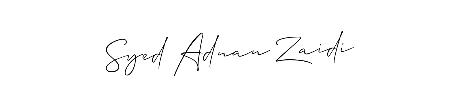 Also we have Syed Adnan Zaidi name is the best signature style. Create professional handwritten signature collection using Allison_Script autograph style. Syed Adnan Zaidi signature style 2 images and pictures png