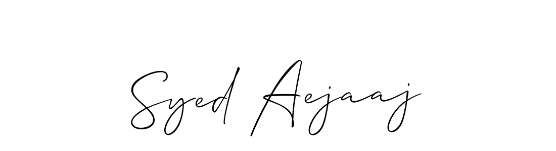 How to make Syed Aejaaj name signature. Use Allison_Script style for creating short signs online. This is the latest handwritten sign. Syed Aejaaj signature style 2 images and pictures png