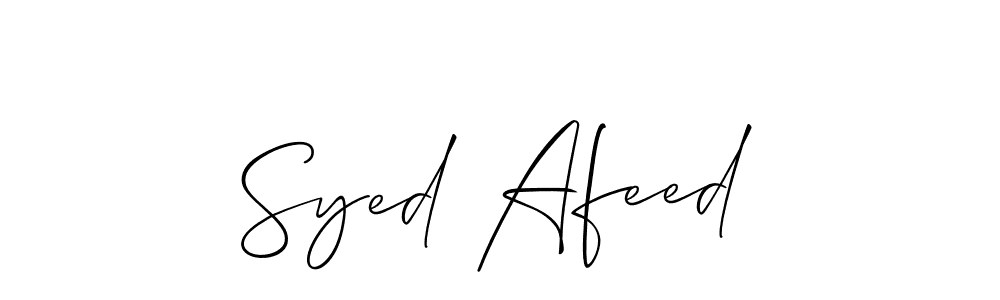 Design your own signature with our free online signature maker. With this signature software, you can create a handwritten (Allison_Script) signature for name Syed Afeed. Syed Afeed signature style 2 images and pictures png