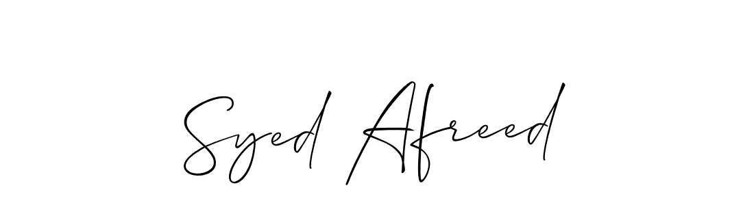 Use a signature maker to create a handwritten signature online. With this signature software, you can design (Allison_Script) your own signature for name Syed Afreed. Syed Afreed signature style 2 images and pictures png