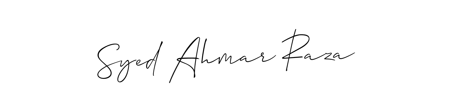 Make a beautiful signature design for name Syed Ahmar Raza. With this signature (Allison_Script) style, you can create a handwritten signature for free. Syed Ahmar Raza signature style 2 images and pictures png
