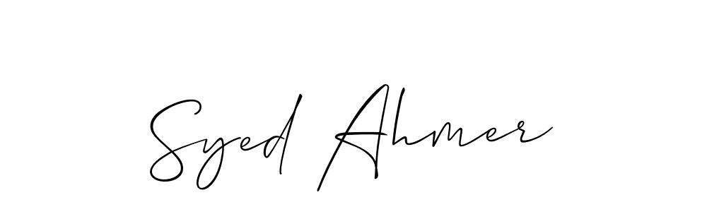 Use a signature maker to create a handwritten signature online. With this signature software, you can design (Allison_Script) your own signature for name Syed Ahmer. Syed Ahmer signature style 2 images and pictures png