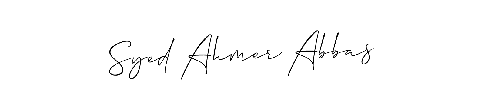Design your own signature with our free online signature maker. With this signature software, you can create a handwritten (Allison_Script) signature for name Syed Ahmer Abbas. Syed Ahmer Abbas signature style 2 images and pictures png