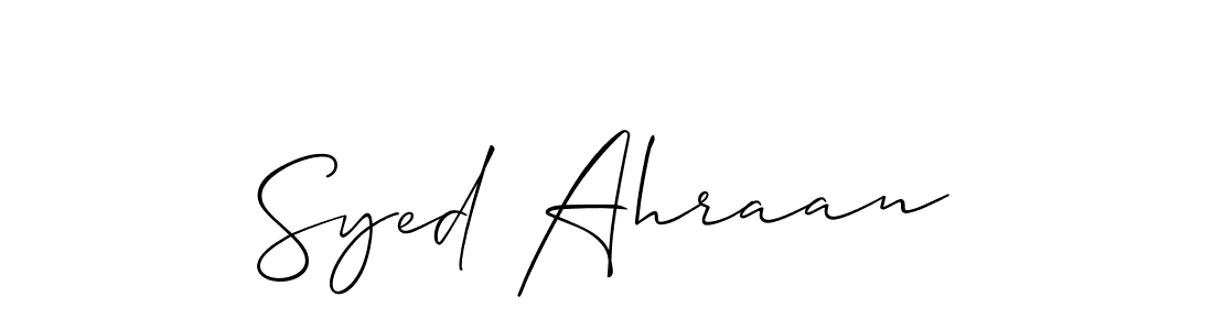 if you are searching for the best signature style for your name Syed Ahraan. so please give up your signature search. here we have designed multiple signature styles  using Allison_Script. Syed Ahraan signature style 2 images and pictures png