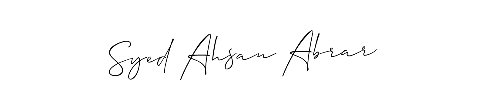 Once you've used our free online signature maker to create your best signature Allison_Script style, it's time to enjoy all of the benefits that Syed Ahsan Abrar name signing documents. Syed Ahsan Abrar signature style 2 images and pictures png