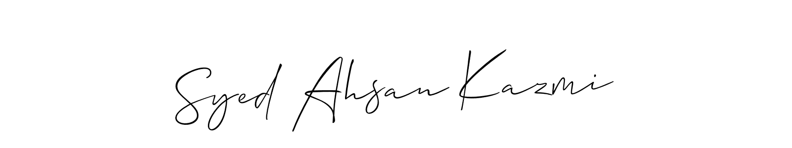 Similarly Allison_Script is the best handwritten signature design. Signature creator online .You can use it as an online autograph creator for name Syed Ahsan Kazmi. Syed Ahsan Kazmi signature style 2 images and pictures png