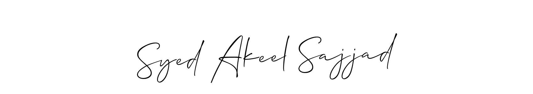 Also we have Syed Akeel Sajjad name is the best signature style. Create professional handwritten signature collection using Allison_Script autograph style. Syed Akeel Sajjad signature style 2 images and pictures png