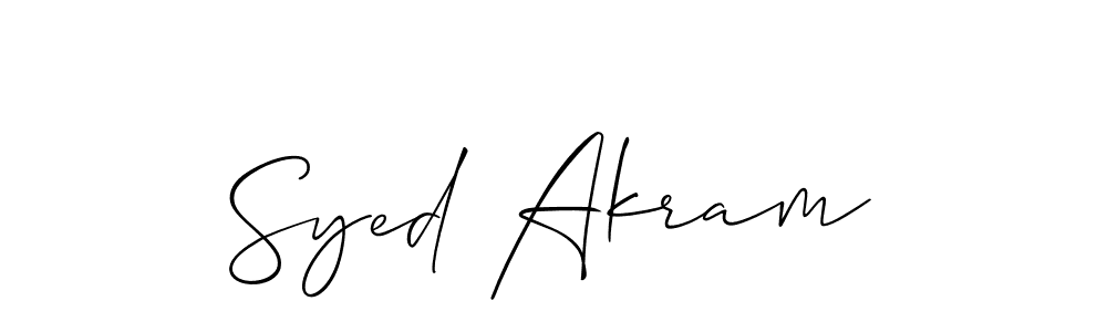 How to make Syed Akram signature? Allison_Script is a professional autograph style. Create handwritten signature for Syed Akram name. Syed Akram signature style 2 images and pictures png