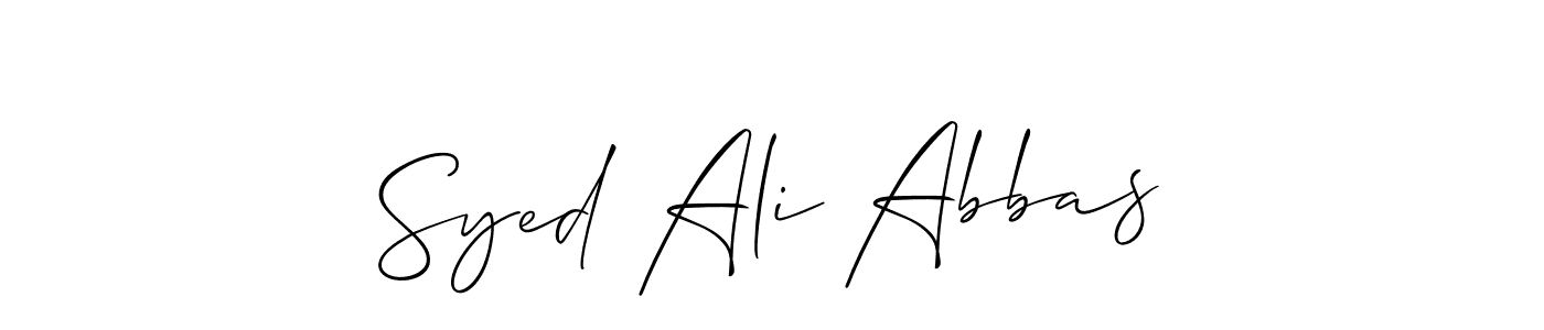 Make a beautiful signature design for name Syed Ali Abbas. With this signature (Allison_Script) style, you can create a handwritten signature for free. Syed Ali Abbas signature style 2 images and pictures png