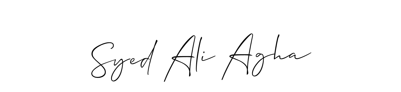 Create a beautiful signature design for name Syed Ali Agha. With this signature (Allison_Script) fonts, you can make a handwritten signature for free. Syed Ali Agha signature style 2 images and pictures png