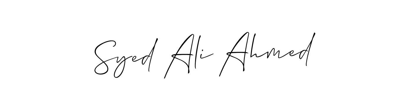 Make a short Syed Ali Ahmed signature style. Manage your documents anywhere anytime using Allison_Script. Create and add eSignatures, submit forms, share and send files easily. Syed Ali Ahmed signature style 2 images and pictures png