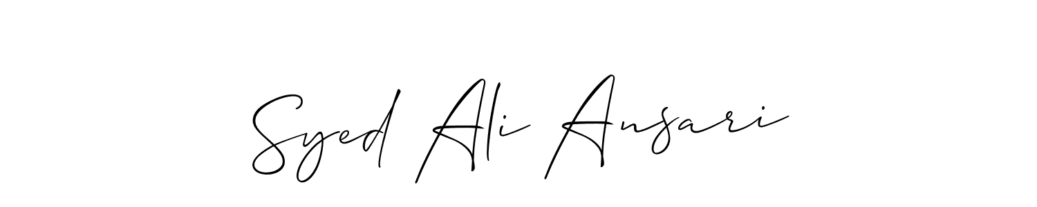 Design your own signature with our free online signature maker. With this signature software, you can create a handwritten (Allison_Script) signature for name Syed Ali Ansari. Syed Ali Ansari signature style 2 images and pictures png
