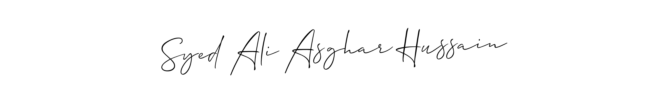 Design your own signature with our free online signature maker. With this signature software, you can create a handwritten (Allison_Script) signature for name Syed Ali Asghar Hussain. Syed Ali Asghar Hussain signature style 2 images and pictures png