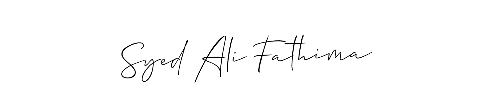 How to make Syed Ali Fathima signature? Allison_Script is a professional autograph style. Create handwritten signature for Syed Ali Fathima name. Syed Ali Fathima signature style 2 images and pictures png
