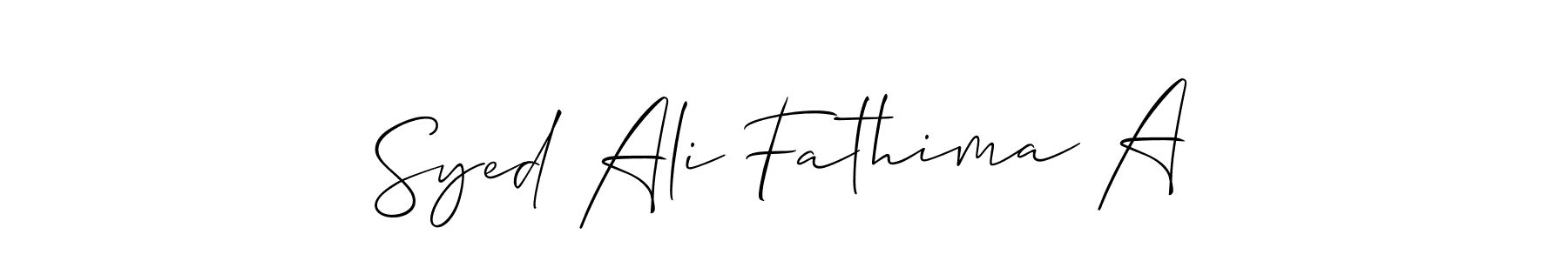 Syed Ali Fathima A stylish signature style. Best Handwritten Sign (Allison_Script) for my name. Handwritten Signature Collection Ideas for my name Syed Ali Fathima A. Syed Ali Fathima A signature style 2 images and pictures png