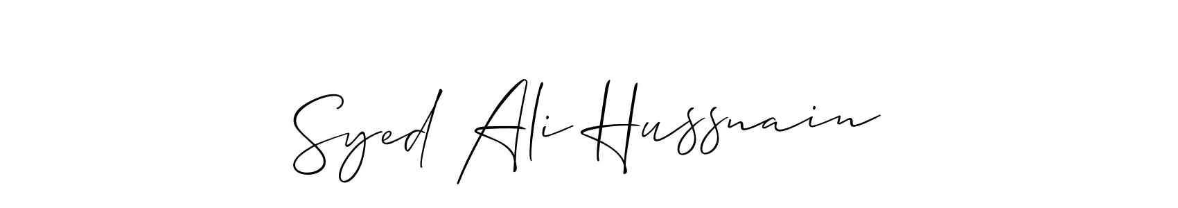 Syed Ali Hussnain stylish signature style. Best Handwritten Sign (Allison_Script) for my name. Handwritten Signature Collection Ideas for my name Syed Ali Hussnain. Syed Ali Hussnain signature style 2 images and pictures png