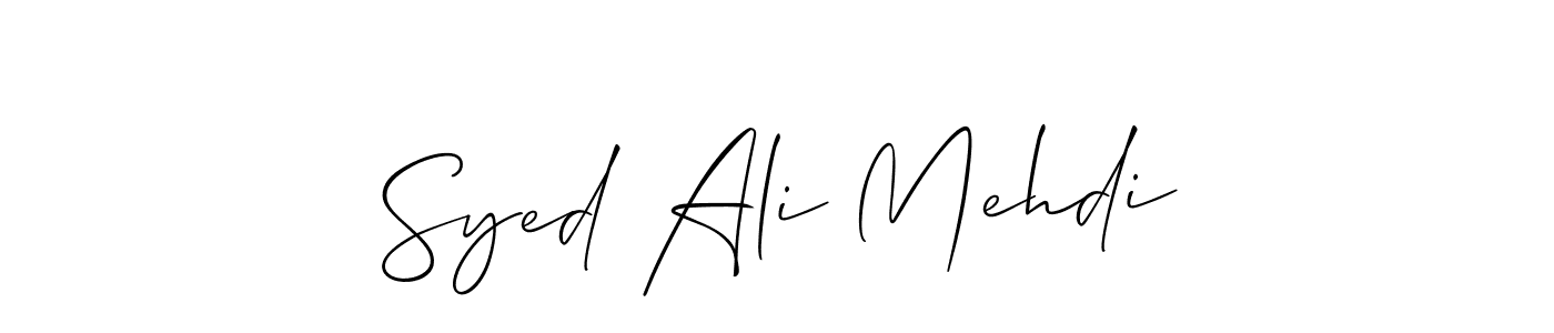 Allison_Script is a professional signature style that is perfect for those who want to add a touch of class to their signature. It is also a great choice for those who want to make their signature more unique. Get Syed Ali Mehdi name to fancy signature for free. Syed Ali Mehdi signature style 2 images and pictures png