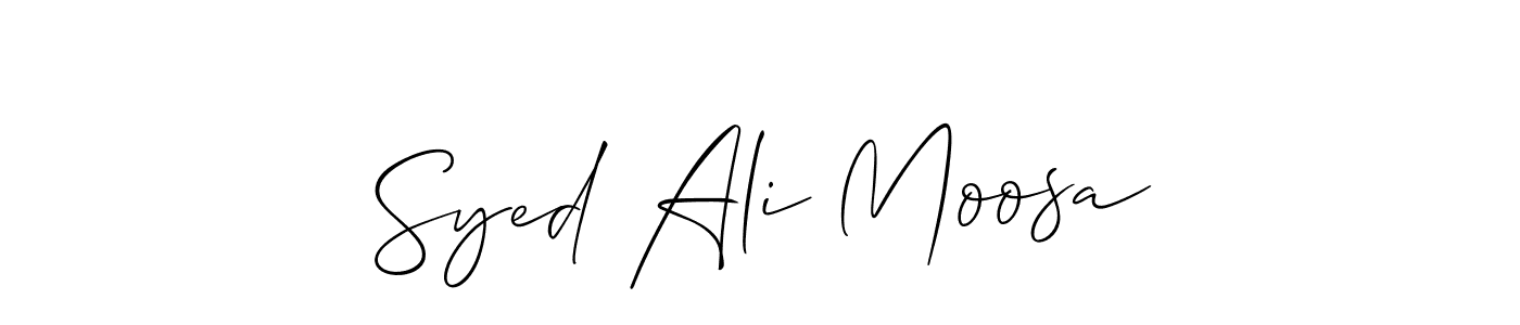 You should practise on your own different ways (Allison_Script) to write your name (Syed Ali Moosa) in signature. don't let someone else do it for you. Syed Ali Moosa signature style 2 images and pictures png