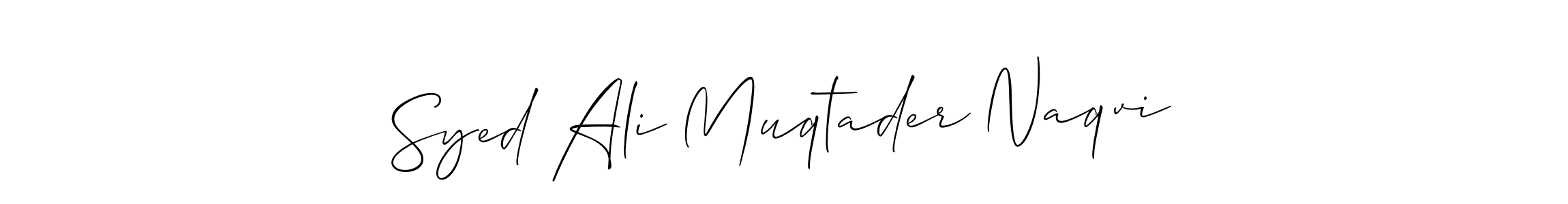 How to make Syed Ali Muqtader Naqvi name signature. Use Allison_Script style for creating short signs online. This is the latest handwritten sign. Syed Ali Muqtader Naqvi signature style 2 images and pictures png