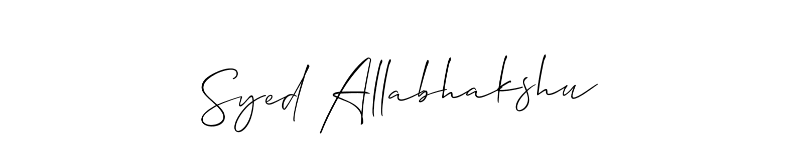 Similarly Allison_Script is the best handwritten signature design. Signature creator online .You can use it as an online autograph creator for name Syed Allabhakshu. Syed Allabhakshu signature style 2 images and pictures png