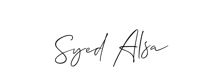 This is the best signature style for the Syed Alsa name. Also you like these signature font (Allison_Script). Mix name signature. Syed Alsa signature style 2 images and pictures png
