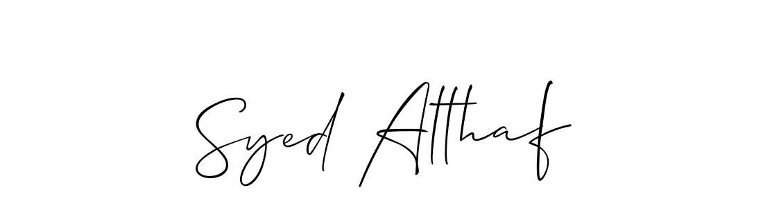 Use a signature maker to create a handwritten signature online. With this signature software, you can design (Allison_Script) your own signature for name Syed Althaf. Syed Althaf signature style 2 images and pictures png