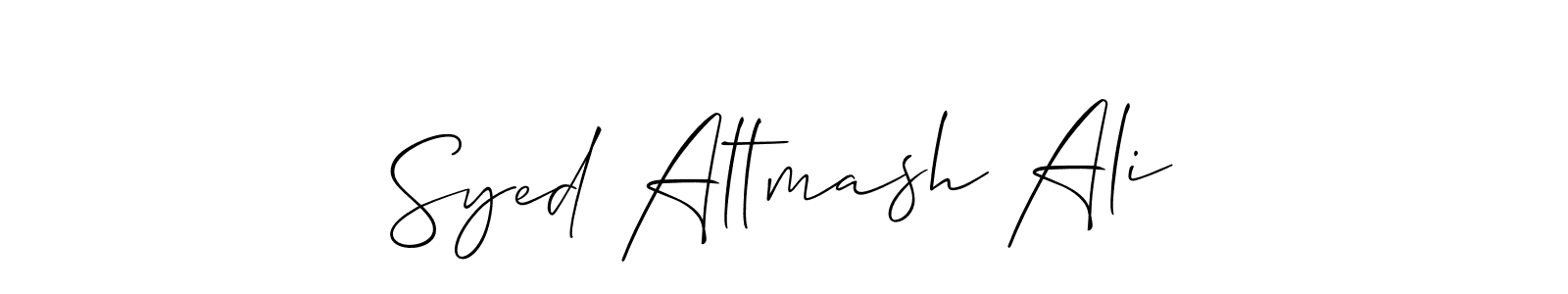 It looks lik you need a new signature style for name Syed Altmash Ali. Design unique handwritten (Allison_Script) signature with our free signature maker in just a few clicks. Syed Altmash Ali signature style 2 images and pictures png