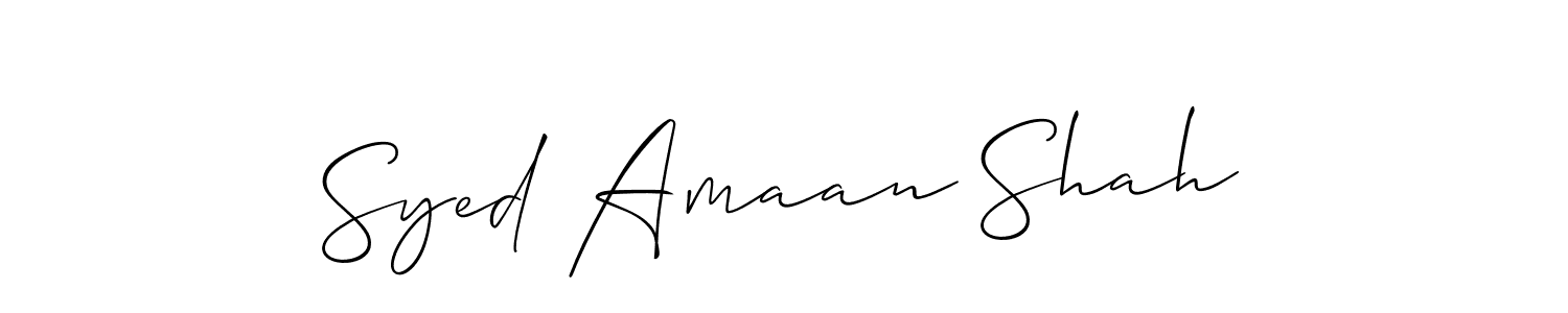 Also You can easily find your signature by using the search form. We will create Syed Amaan Shah name handwritten signature images for you free of cost using Allison_Script sign style. Syed Amaan Shah signature style 2 images and pictures png