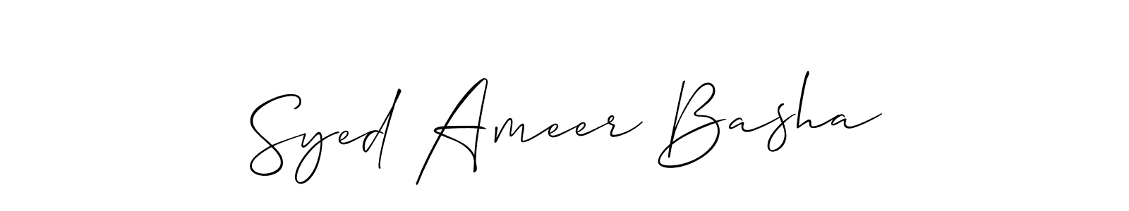 if you are searching for the best signature style for your name Syed Ameer Basha. so please give up your signature search. here we have designed multiple signature styles  using Allison_Script. Syed Ameer Basha signature style 2 images and pictures png