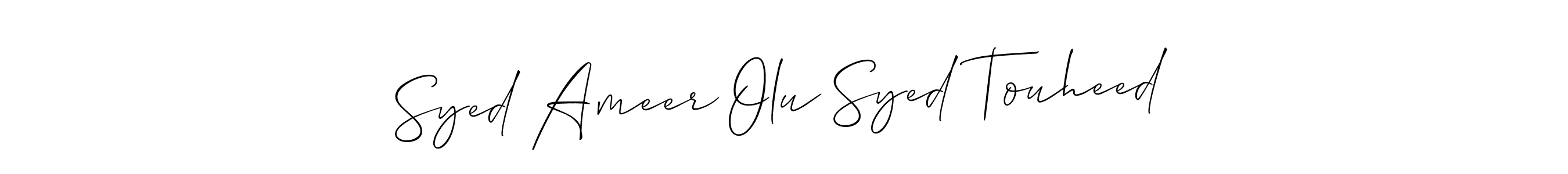 See photos of Syed Ameer Olu Syed Touheed official signature by Spectra . Check more albums & portfolios. Read reviews & check more about Allison_Script font. Syed Ameer Olu Syed Touheed signature style 2 images and pictures png