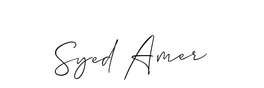 Make a beautiful signature design for name Syed Amer. With this signature (Allison_Script) style, you can create a handwritten signature for free. Syed Amer signature style 2 images and pictures png