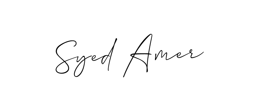 Make a beautiful signature design for name Syed Amer. With this signature (Allison_Script) style, you can create a handwritten signature for free. Syed Amer signature style 2 images and pictures png