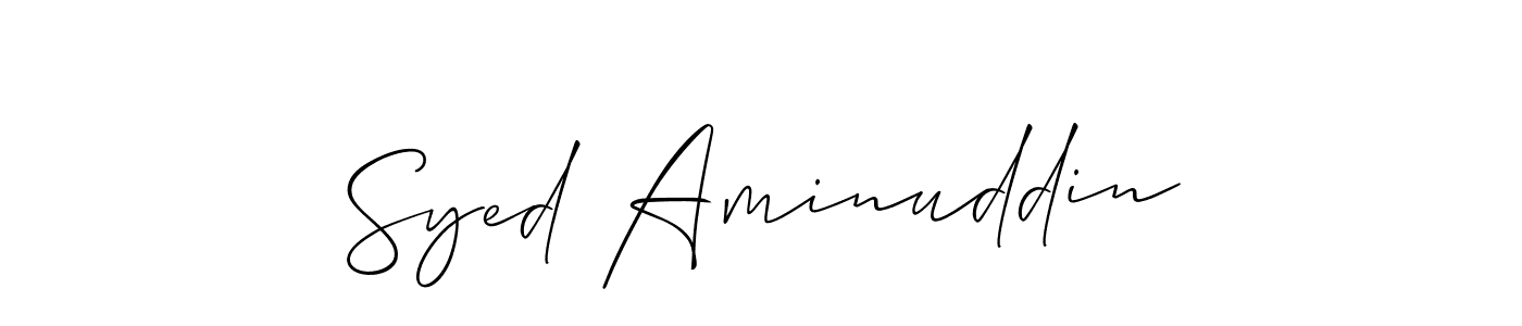 The best way (Allison_Script) to make a short signature is to pick only two or three words in your name. The name Syed Aminuddin include a total of six letters. For converting this name. Syed Aminuddin signature style 2 images and pictures png