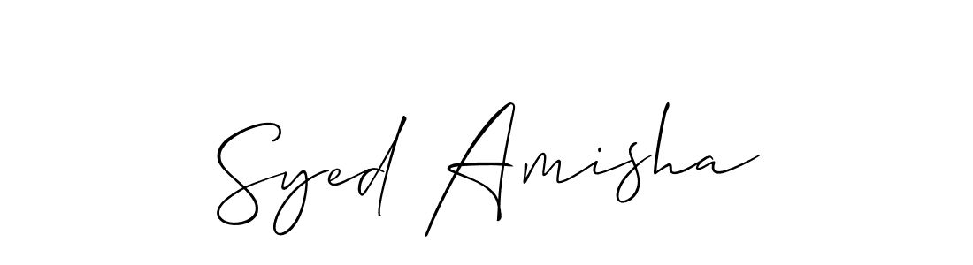 Also we have Syed Amisha name is the best signature style. Create professional handwritten signature collection using Allison_Script autograph style. Syed Amisha signature style 2 images and pictures png