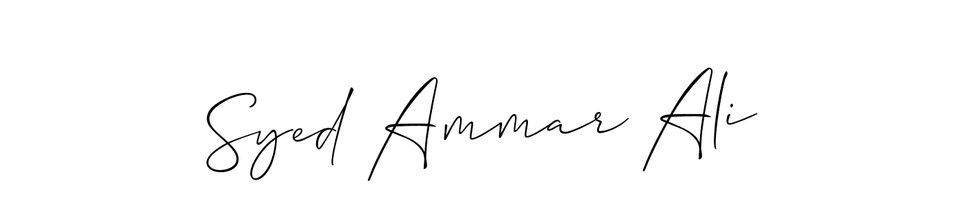You can use this online signature creator to create a handwritten signature for the name Syed Ammar Ali. This is the best online autograph maker. Syed Ammar Ali signature style 2 images and pictures png