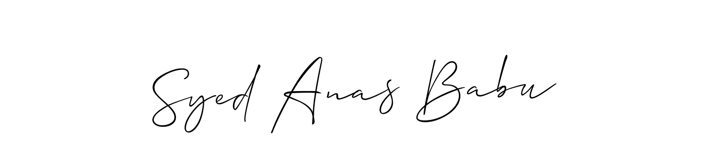 if you are searching for the best signature style for your name Syed Anas Babu. so please give up your signature search. here we have designed multiple signature styles  using Allison_Script. Syed Anas Babu signature style 2 images and pictures png