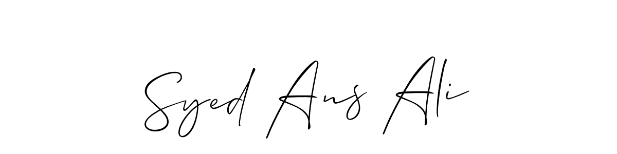 Allison_Script is a professional signature style that is perfect for those who want to add a touch of class to their signature. It is also a great choice for those who want to make their signature more unique. Get Syed Ans Ali name to fancy signature for free. Syed Ans Ali signature style 2 images and pictures png