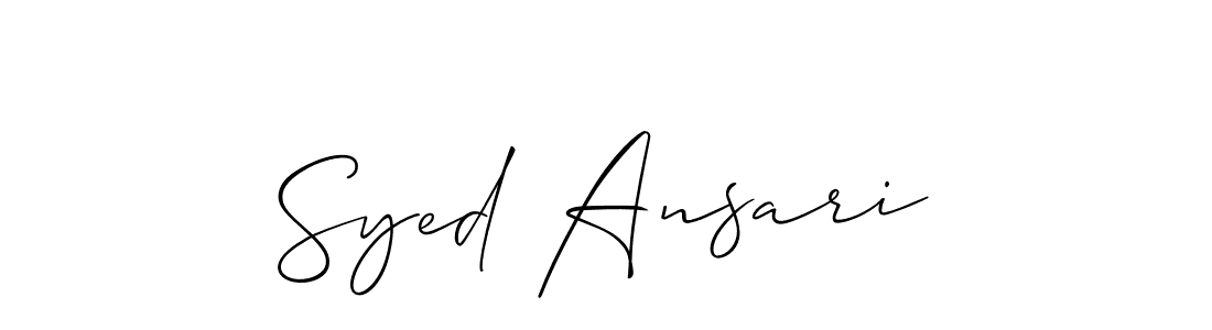 Syed Ansari stylish signature style. Best Handwritten Sign (Allison_Script) for my name. Handwritten Signature Collection Ideas for my name Syed Ansari. Syed Ansari signature style 2 images and pictures png