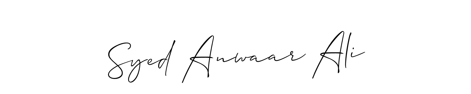Make a short Syed Anwaar Ali signature style. Manage your documents anywhere anytime using Allison_Script. Create and add eSignatures, submit forms, share and send files easily. Syed Anwaar Ali signature style 2 images and pictures png