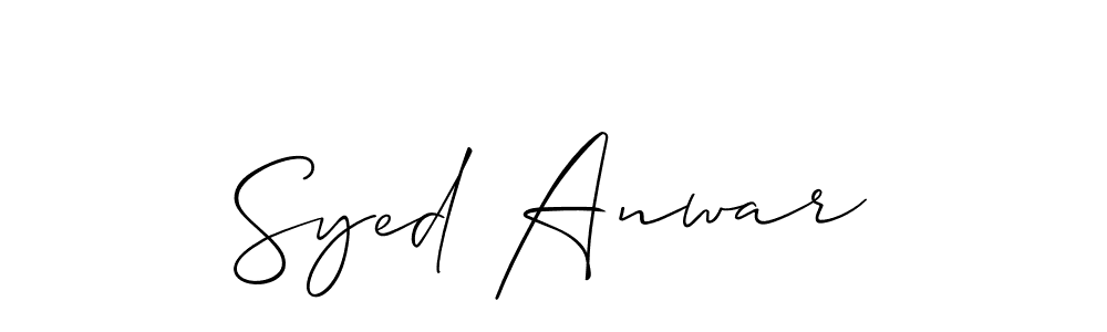 Make a short Syed Anwar signature style. Manage your documents anywhere anytime using Allison_Script. Create and add eSignatures, submit forms, share and send files easily. Syed Anwar signature style 2 images and pictures png