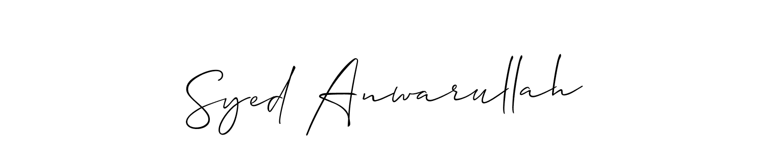 Allison_Script is a professional signature style that is perfect for those who want to add a touch of class to their signature. It is also a great choice for those who want to make their signature more unique. Get Syed Anwarullah name to fancy signature for free. Syed Anwarullah signature style 2 images and pictures png