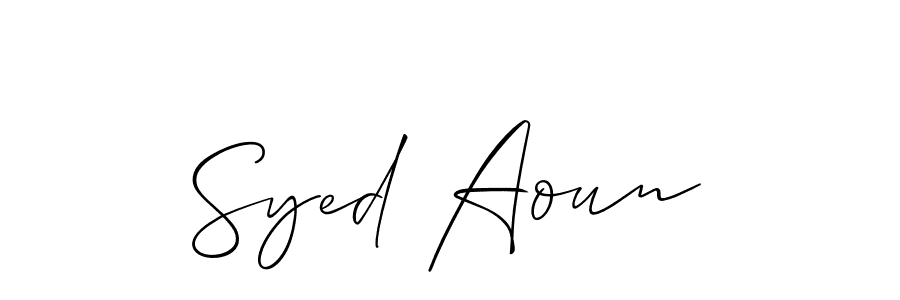 It looks lik you need a new signature style for name Syed Aoun. Design unique handwritten (Allison_Script) signature with our free signature maker in just a few clicks. Syed Aoun signature style 2 images and pictures png