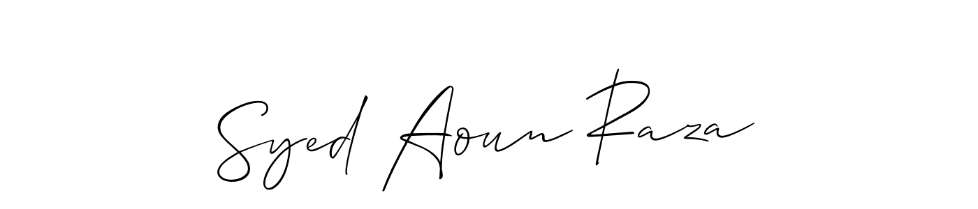 Also we have Syed Aoun Raza name is the best signature style. Create professional handwritten signature collection using Allison_Script autograph style. Syed Aoun Raza signature style 2 images and pictures png