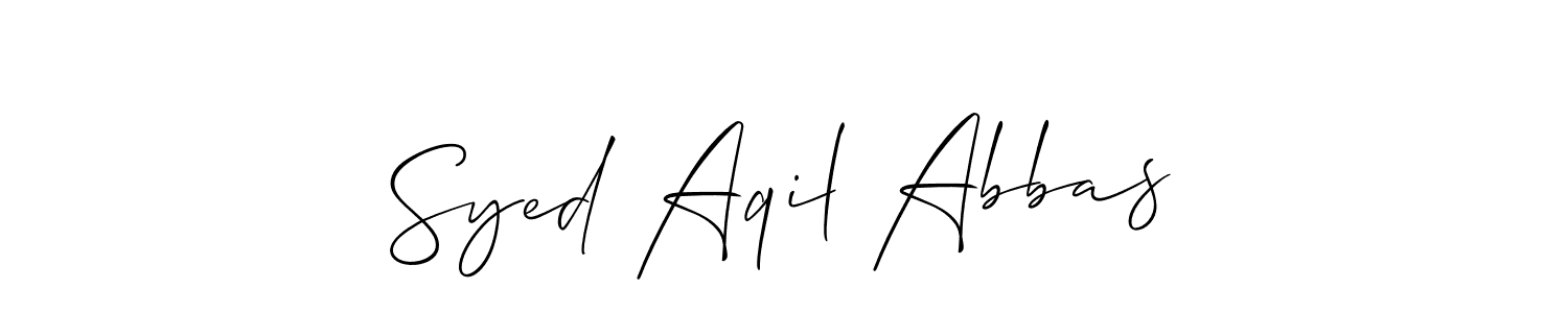 Similarly Allison_Script is the best handwritten signature design. Signature creator online .You can use it as an online autograph creator for name Syed Aqil Abbas. Syed Aqil Abbas signature style 2 images and pictures png