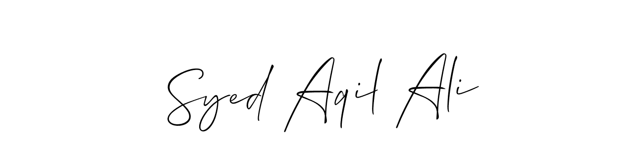 How to make Syed Aqil Ali name signature. Use Allison_Script style for creating short signs online. This is the latest handwritten sign. Syed Aqil Ali signature style 2 images and pictures png