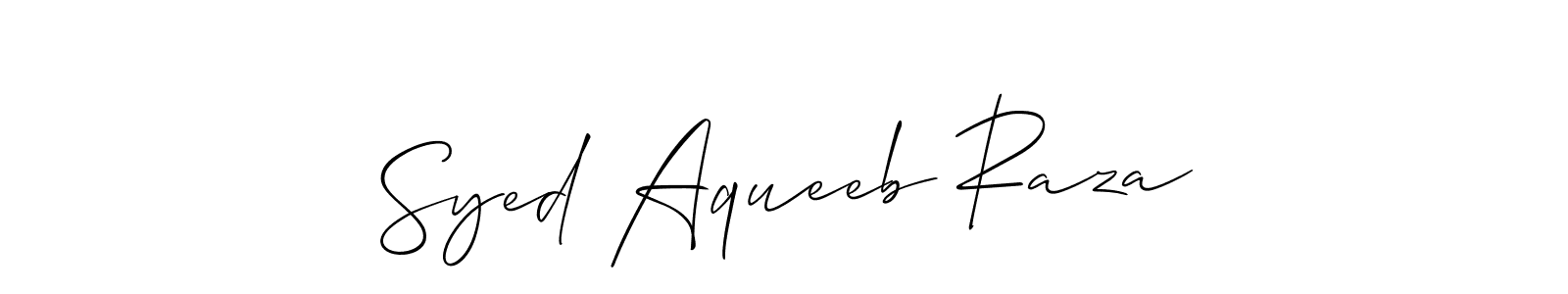 Design your own signature with our free online signature maker. With this signature software, you can create a handwritten (Allison_Script) signature for name Syed Aqueeb Raza. Syed Aqueeb Raza signature style 2 images and pictures png