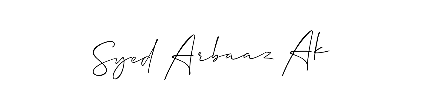 Also we have Syed Arbaaz Ak name is the best signature style. Create professional handwritten signature collection using Allison_Script autograph style. Syed Arbaaz Ak signature style 2 images and pictures png