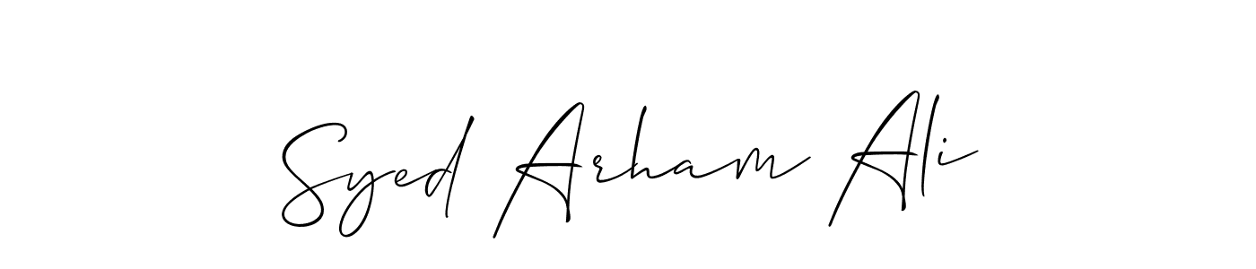 How to make Syed Arham Ali signature? Allison_Script is a professional autograph style. Create handwritten signature for Syed Arham Ali name. Syed Arham Ali signature style 2 images and pictures png